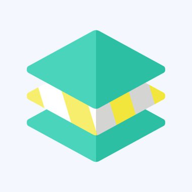 Simge katmanları. Yazdırma sembolüyle ilgili. Düz stil. dizayn edilebilir