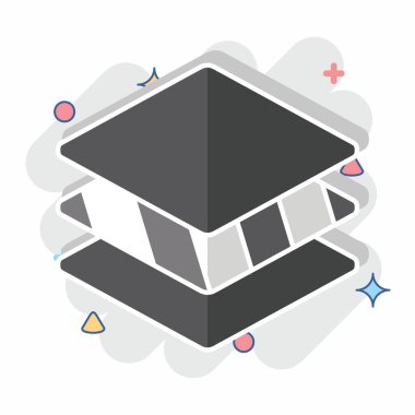 Simge katmanları. Yazdırma sembolüyle ilgili. Çizgi roman. dizayn edilebilir