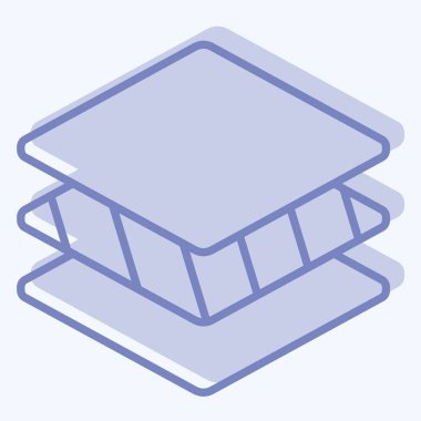 Simge katmanları. Yazdırma sembolüyle ilgili. İki ton stili. dizayn edilebilir