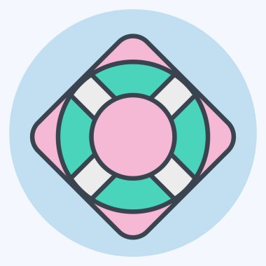 Simge Yaşam Yüzüğü. Macera sembolüyle ilgili. renk arkadaşı stili. dizayn edilebilir