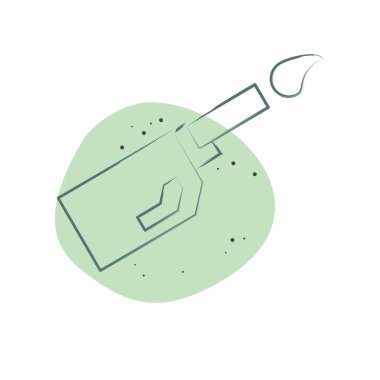 Simge Çakmağı. BBQ sembolüyle ilgili. Renkli Leke Biçimi. dizayn edilebilir