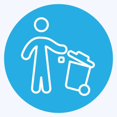 Simge Çöpü. Atık sembolüyle ilgili. Mavi gözlü. dizayn edilebilir