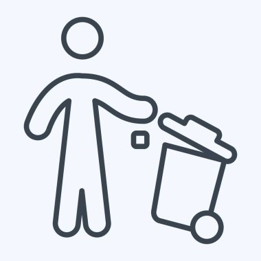 Simge Çöpü. Atık sembolüyle ilgili. Sıra tarzı. dizayn edilebilir