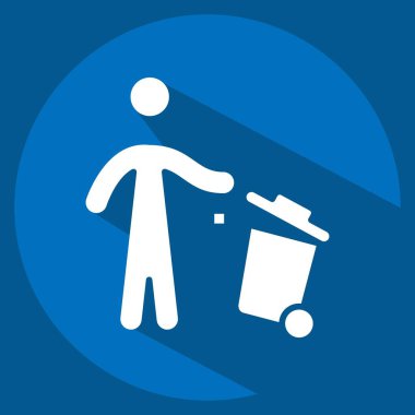 Simge Çöpü. Atık sembolüyle ilgili. Uzun gölge tarzı. dizayn edilebilir