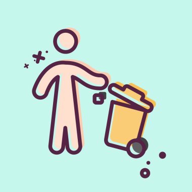 Simge Çöpü. Atık sembolüyle ilgili. MBE tarzı. dizayn edilebilir