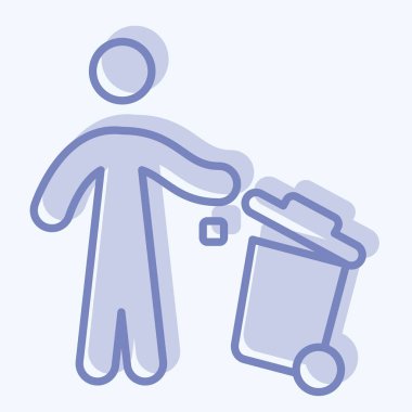 Simge Çöpü. Atık sembolüyle ilgili. İki ton stili. dizayn edilebilir