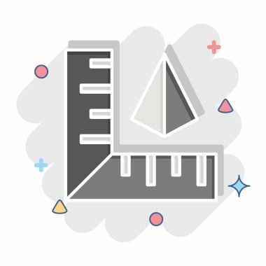 Simge Ölçümü. Yazdırma sembolüyle ilgili. Çizgi roman. dizayn edilebilir