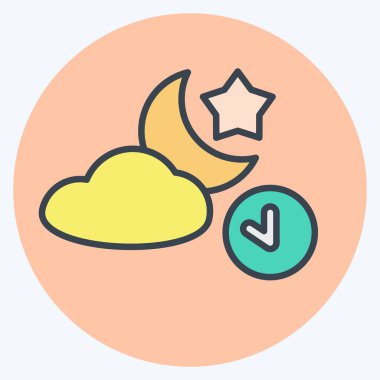 Simge Geceyarısı. Yeni yıl sembolüyle ilgili. renk arkadaşı stili. dizayn edilebilir