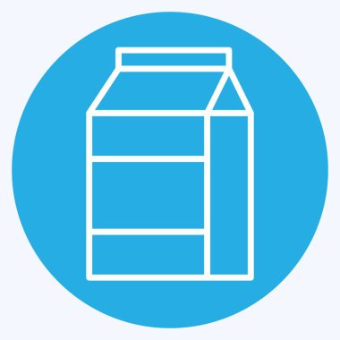 Simge Süt Paketi. Meşrubat sembolüyle ilgili. Mavi gözlü. dizayn edilebilir