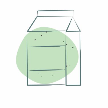 Simge Süt Paketi. Meşrubat sembolüyle ilgili. Renkli Leke Biçimi. dizayn edilebilir