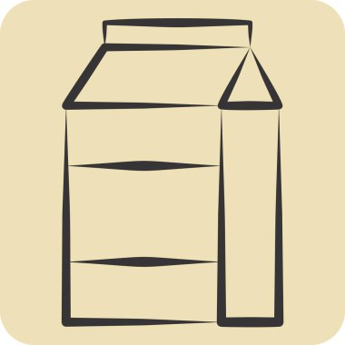 Simge Süt Paketi. Meşrubat sembolüyle ilgili. El çizimi tarzı. dizayn edilebilir