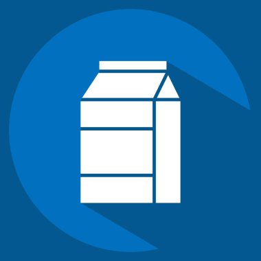 Simge Süt Paketi. Meşrubat sembolüyle ilgili. Uzun gölge tarzı. dizayn edilebilir