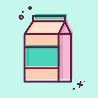 Simge Süt Paketi. Meşrubat sembolüyle ilgili. MBE tarzı. dizayn edilebilir