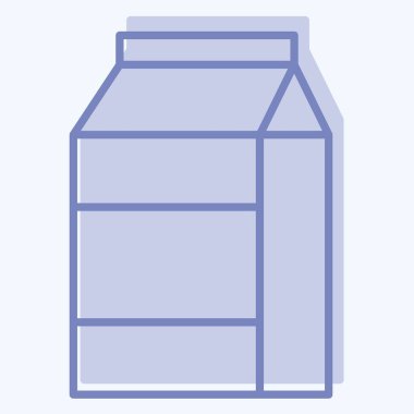 Simge Süt Paketi. Meşrubat sembolüyle ilgili. İki ton stili. dizayn edilebilir