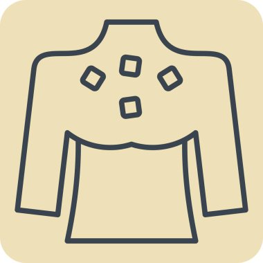 Simge benleri. Dermatoloji sembolüyle ilgili. El çizimi tarzı. dizayn edilebilir