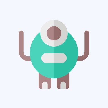 Simge Canavarı. Cadılar Bayramı sembolüyle ilgili. Düz stil. dizayn edilebilir