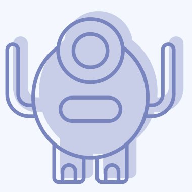 Simge Canavarı. Cadılar Bayramı sembolüyle ilgili. İki ton stili. dizayn edilebilir