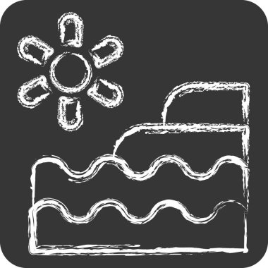 Simge Doğal Kaynakları. Doğal Kaynaklar sembolüyle ilgili. Tebeşir stili. dizayn edilebilir