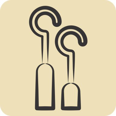 Simge iğneleri. Dövme sembolüyle ilgili. El çizimi tarzı. dizayn edilebilir