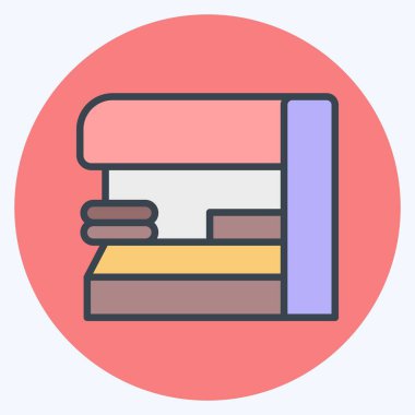 Simge gazete bayii. Şehir merkezinin sembolüyle ilgili. renk arkadaşı stili. dizayn edilebilir