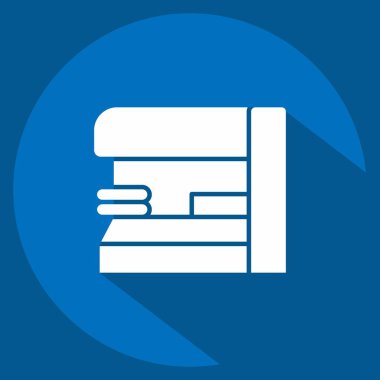 Simge gazete bayii. Şehir merkezinin sembolüyle ilgili. Uzun gölge tarzı. dizayn edilebilir