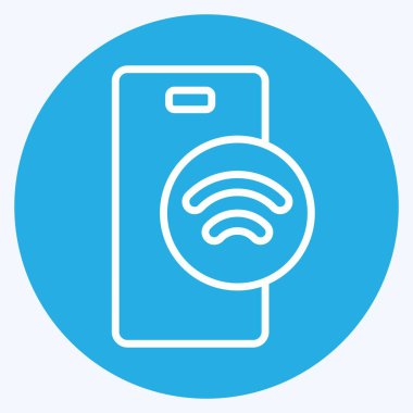 Simge NFC. Sensörlerin sembolüyle ilgili. Mavi gözlü. dizayn edilebilir