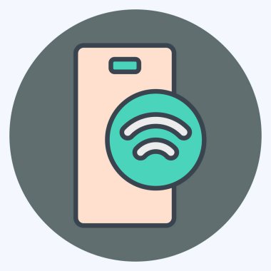 Simge NFC. Sensörlerin sembolüyle ilgili. renk arkadaşı stili. dizayn edilebilir