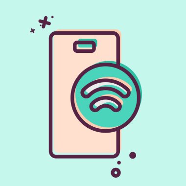 Simge NFC. Sensörlerin sembolüyle ilgili. MBE tarzı. dizayn edilebilir