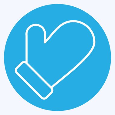 Simge Fırın Eldiveni. BBQ sembolüyle ilgili. Mavi gözlü. dizayn edilebilir