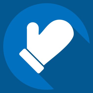 Simge Fırın Eldiveni. BBQ sembolüyle ilgili. Uzun gölge tarzı. dizayn edilebilir