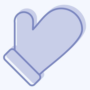 Simge Fırın Eldiveni. BBQ sembolüyle ilgili. İki ton stili. dizayn edilebilir