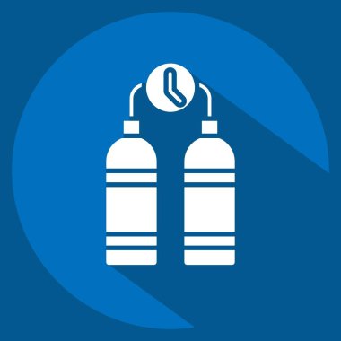 Simge oksijeni. Macera sembolüyle ilgili. Uzun gölge tarzı. dizayn edilebilir