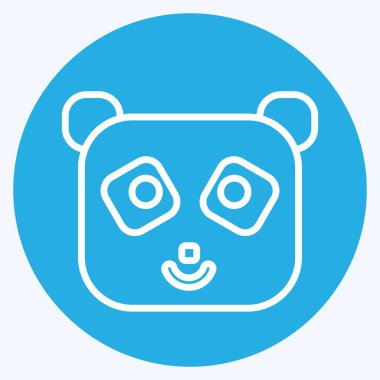 İkon Panda. Hayvanlar sembolüyle ilgili. Mavi gözlü. dizayn edilebilir