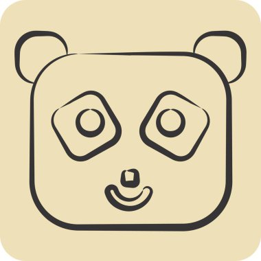 İkon Panda. Hayvanlar sembolüyle ilgili. El çizimi tarzı. dizayn edilebilir