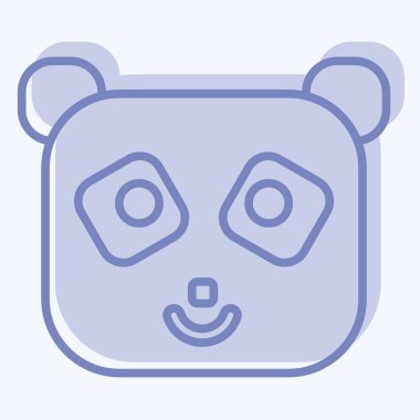 İkon Panda. Hayvanlar sembolüyle ilgili. İki ton stili. dizayn edilebilir