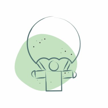 Simge Paraşütü. Macera sembolüyle ilgili. Renkli Leke Biçimi. dizayn edilebilir