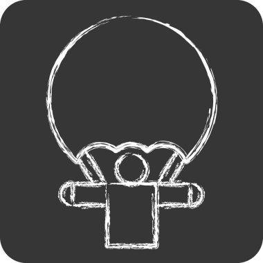 Simge Paraşütü. Macera sembolüyle ilgili. Tebeşir stili. dizayn edilebilir