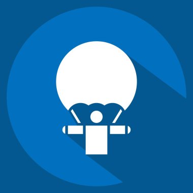 Simge Paraşütü. Macera sembolüyle ilgili. Uzun gölge tarzı. dizayn edilebilir