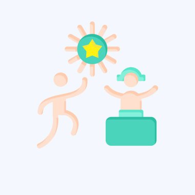 Simge Partisi. Yeni yıl sembolüyle ilgili. Düz stil. dizayn edilebilir