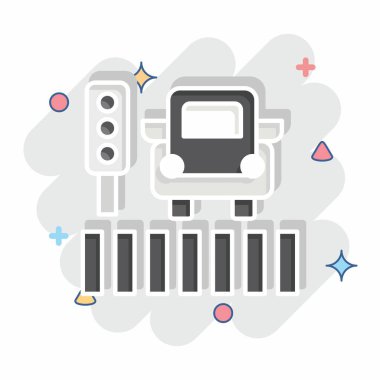 Icon yayası geçidi. Şehir merkezinin sembolüyle ilgili. Çizgi roman. dizayn edilebilir