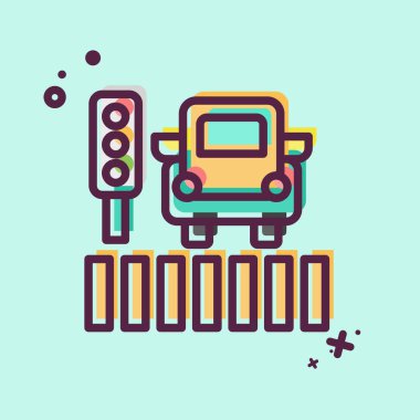 Icon yayası geçidi. Şehir merkezinin sembolüyle ilgili. MBE tarzı. dizayn edilebilir