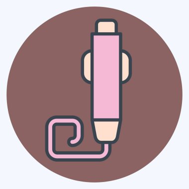 Simge Kalemi. Yazdırma sembolüyle ilgili. renk arkadaşı stili. dizayn edilebilir