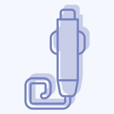 Simge Kalemi. Yazdırma sembolüyle ilgili. İki ton stili. dizayn edilebilir