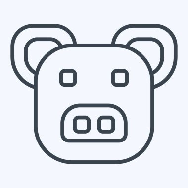 Simge domuzu. Hayvanlar sembolüyle ilgili. Sıra tarzı. dizayn edilebilir