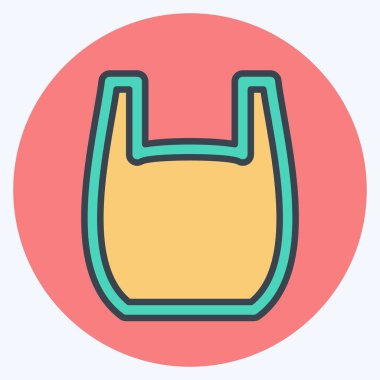 Simge Plastik Torba. Plastik Ürün sembolüyle ilgili. renk arkadaşı stili. dizayn edilebilir