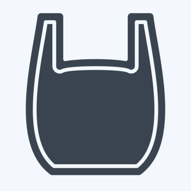 Simge Plastik Torba. Plastik Ürün sembolüyle ilgili. Kabartma tarzı. dizayn edilebilir