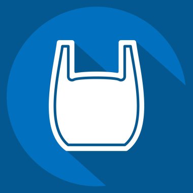 Simge Plastik Torba. Plastik Ürün sembolüyle ilgili. Uzun gölge tarzı. dizayn edilebilir