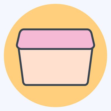 Simge Plastik Konteynır. Plastik Ürün sembolüyle ilgili. renk arkadaşı stili. dizayn edilebilir