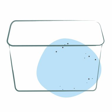 Simge Plastik Konteynır. Plastik Ürün sembolüyle ilgili. Renkli Leke Biçimi. dizayn edilebilir