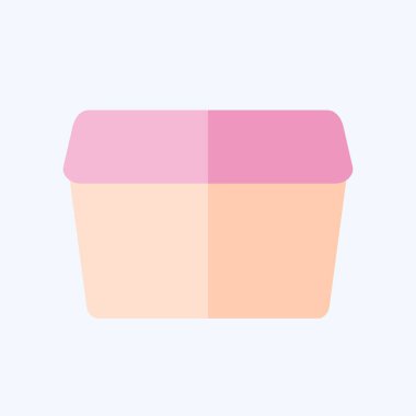 Simge Plastik Konteynır. Plastik Ürün sembolüyle ilgili. Düz stil. dizayn edilebilir